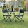 Relaxdays Bastian Set 3-tlg. Tisch Ø 60 x 75,5 cm schwarz klappbar