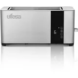 Ufesa Duo Plus Delux Toaster 2 Scheiben aus Edelstahl, LCD-Digitalbildschirm, 1400 W, Toaster Langschlitz, breiter Mund, 7 Röststufen