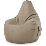 Green Bean Sitzsack mit Rückenlehne 80x70x90cm - Gaming Chair mit 230L Füllung Kuschelig Weich Waschbar - Bean Bag Lounge Chair Sitzhocker Relax-Sessel Gamer Gamingstuhl Taupe