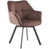 CLP Esszimmerstuhl Jordi Samt Drehbarer Sessel für Wohn- und Essbereiche Ergonomisches Design, belastbar bis 150 kg