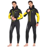MIAOLLUN 7Mm Neoprenanzug Für Herren, Ultra Dehnbarer Taucheranzug, Einteiler-Tauchanzug Für Den Gesamten Körper Mit Frontreißverschluss Zum Schnorcheln, Tauchen, Schwimmen Und Surfen,XXL