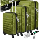 KESSER KESSER® 3tlg. Hartschalenkofferset Hartschalenkoffer Reisekoffer Set Reisekofferset Trolley Koffer Inkl. Kofferwaage + Gepäckanhänger Rollkoffer Schloss 4 Rollen ABS-Hartschale Teleskopgriff M-L-XL