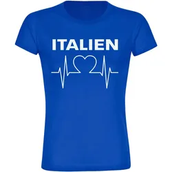 multifanshop Damen T-Shirt - Italien - Herzschlag - Druck weiß - Frauen