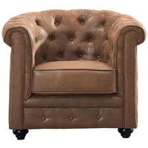 vente-unique Sessel CHESTERFIELD Mikrofaser 82 x 72 x 78 cm Braun