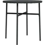 vidaXL Beistelltisch Schwarz 45 cm Poly Rattan