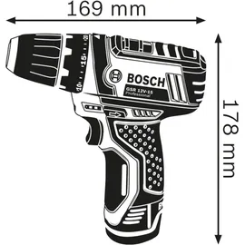 Bosch GSR 12V-15 Professional inkl. 2 x 2 Ah + Tasche + 25-tlg. Bit-Set 060186810H