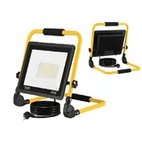 LZQ LED Flutlicht Baustrahler Tragbare 100W Warmweiß - inkl. Standgestell und Tragegriff- Außenleuchte Strahler Wasserdicht IP66 Flutlichtstrahler Scheinwerfer Licht für Garten, Garage