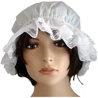 Spassprofi Schlafmütze mit Spitze Zipfelmütze Nachtkappe Junggesellinnenabschied Nachthaube, Weiß, Polyester, Retro, Schlafmütze