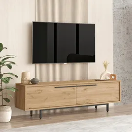 [en.casa] Urejovle TV-Lowboard 160 x 36 x 45 cm Braun/Metall, Spanplatte