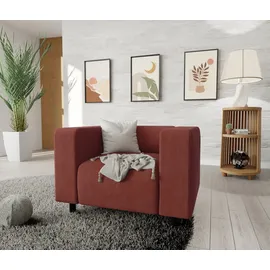 s-style möbel Sessel Gustav Cord 70 x 70 x 70 cm Rot mit Wellenfederung