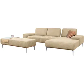 W.Schillig Ecksofa "run, Designsofa mit tollem Sitzkomfort, bequem, L-Form", beige (sahara s37), B:319cm H:88cm T:178cm, Longlife Xtra-Leder Z73: Naturwalkleder der Luxusklasse aus den erlesensten Rohhäuten.
