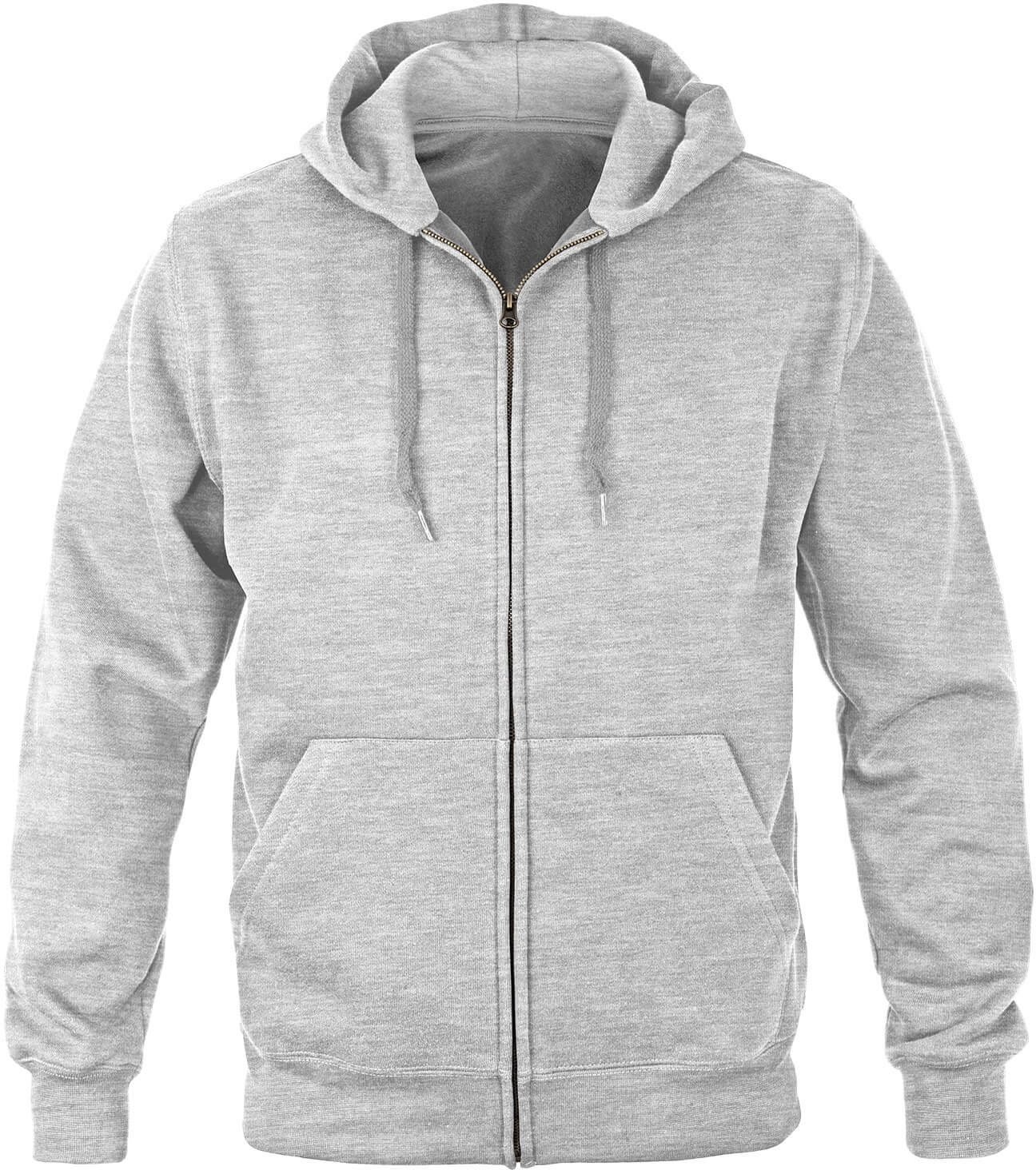 Premium Kapuzen Pullover Zip grey heather, Größe S