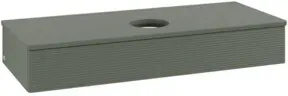 V&B Waschtischunterschrank mit Frontstruktur, mit Beleuchtung Antao 120x19x50cm, WBP Lac, lea gre. m Lac