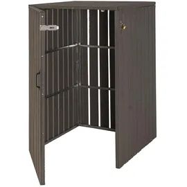 Mendler WPC-Mülltonnenverkleidung HWC-J28 1er/2er grau