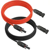 5m Solarkabel Verlängerungskabel rot + schwarz 6 mm 2 Solarstecker Solar Kabel
