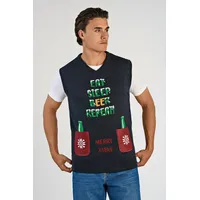 Lindbergh Pullunder mit weihnachtlichem Intarsien Muster Blau L