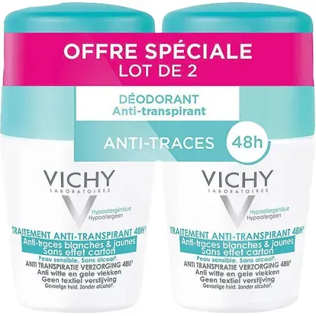 Vichy Deodorant Antitranspirant 48H Roll-On Doppelpackung 2x50ml Promo 2ter Artikel -50% (CNK pack)
