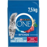 PURINA ONE Bifensis Katzenfutter sterilisiert | Trockenfutter mit Rindfleisch für ausgewachsene Katzen | Beutel mit 7,5 kg