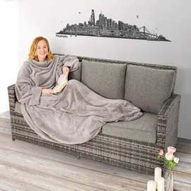 Tectake Kuscheldecke grau