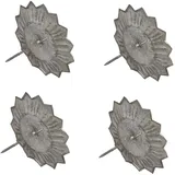 LB H&F Set 4 x Adventskranz Stecker Kerzenhalter (Kerzenstecker - Silber Metall)
