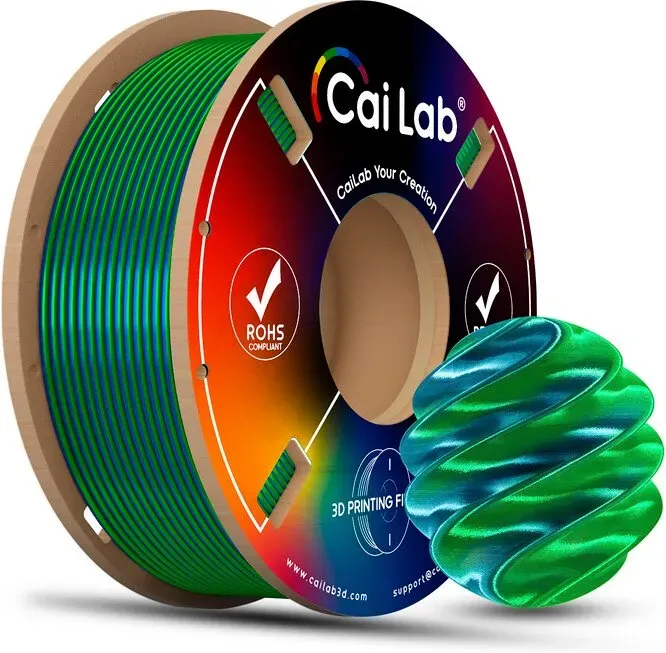CAILAB 3D-Drucker Filament PLA Silk Zweifarbig - Blau & Grün