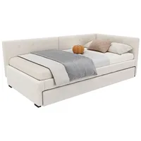 Odikalo Schlafsofa Daybett ausziehbaresTagesbett Rollbett Einzelbett(Ohne Matratze)90x200 beige