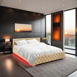 Tectake tectake® Polsterbett in Samtoptik mit Steppmuster großer Stauraum