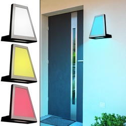 LED Wand Lampe Fassaden Außen Strahler Farb Filter ALU Anthrazit Garten Leuchte IP54 Luteq 1874S_GR