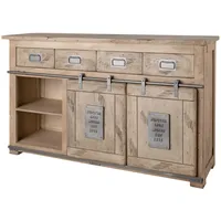 Massivmoebel24 Sideboard Mango 150x45x90 whitewash lackiert RAILWAY 319