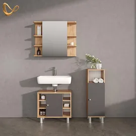 livinity Midischrank Fucino 30 x 95 cm Braun