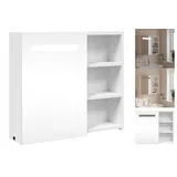 vidaXL Spiegelschrank mit LED-Beleuchtung Weiß 60x13x52 cm