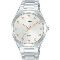 Quarzuhr LORUS, silber (silberfarben, silberfarben), Armbanduhren, Damen, Armbanduhr, Damenuhr, Glitzer, Edelstahlarmband