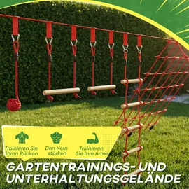 aiyaplay Ninja Line Kinder 10m Slackline Set mit Slackline, Turnringe, Schaukel,