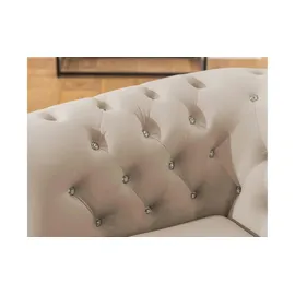 S-Style Chesterfield Polestergarnitur 3+1 Cleo Blink ¦ beige ¦ Maße (cm): B: 203 H: 72