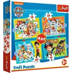 TREFL 34346 Paw Patrol Puzzles 4-in-1