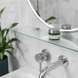 Tulup Glasregal Transparent, Glas 60x0.6x13 cm Wohnzimmer, Regale, Wandregale