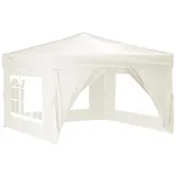 vidaXL Partyzelt Faltbar mit Seitenwänden Creme 3 x 3 m