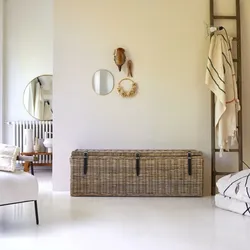 Koffer Truhe aus Rattan hell grau 150 cm Schlafzimmer Neu Tikamoon