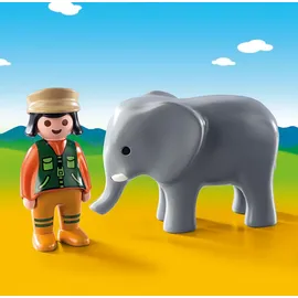 Playmobil 1.2.3 Tierpflegerin mit Elefant 9381