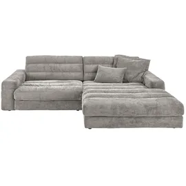KAWOLA Ecksofa Lana Cord Recamiere rechts steingrau