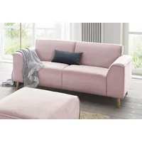 2-Sitzer ANDAS "Janek Scandic Design, elegant und zeitlos", rosa (flamingo), B:178cm H:81cm T:90cm, Struktur fein ( 100% Polyester);Struktur weich (92% Polyester, 8% Nylon);Struktur weich (92% Polyester, 8% Nylon), Sofas, mit Federkern und Keder in scandinavischem Design