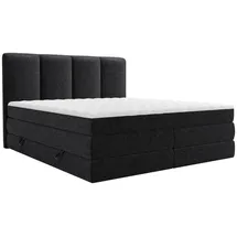 Mirjan24 Boxspringbett Anthrazit, Textil, H3, Höhe ca. 19 cm, Rechteckig, 160x200 cm, Schlafzimmer, Betten, Boxspringbetten