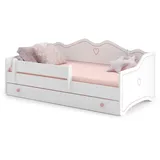 Kids Collective Kinderbett 80x160 cm, Kinder- Sofa Couch Bett umbaubar rosa weiß Pink, Holzwerkstoff, - Pink/Rosa,Weiß