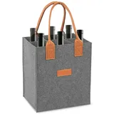 Filz Flaschentasche 6 Flaschen, 23 X 18 X 26 cm Flaschenträger 6 Flaschen - M