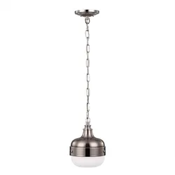 Cadence 1-flammige Mini-Pendelleuchte - Poliertes Nickel/Gebürsteter Stahl - FE-CADENCE-1P-BS