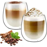 LuxusKollektion Latte-Macchiato-Glas Doppelwandige Latte Macchiato Gläser Set Borosilikatglas 250ml 2er Set