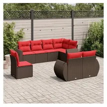 vidaXL Gartensofa-Set 8-tlg. braun Polyrattan