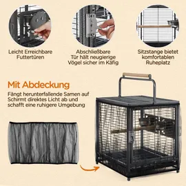 Yaheetech Vogelkäfig Reisevogelkäfig 2 Sitzstangen 0 x 0 x 0 cm schwarz