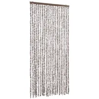 VidaXL Fliegenvorhang Taupe und Weiß 90x200 cm Chenille