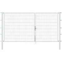 GAH Alberts Alberts Stabgitter-Doppeltor,feuerverzinkt,40x40 | 3500x1800 | Pfosten 80x80